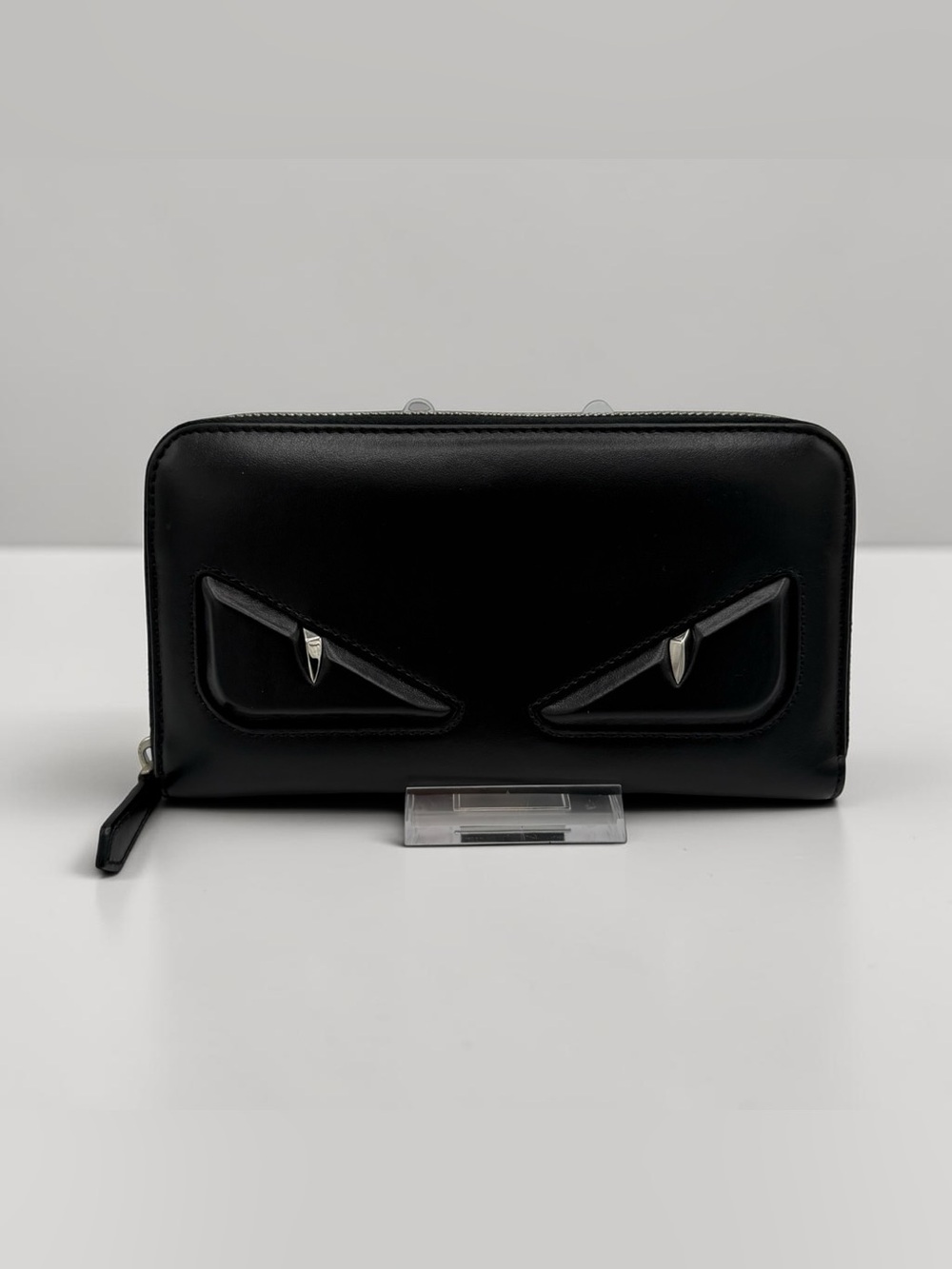 Fendi Monster Bugs Zip Around Conginental Wallet Black Leather Eyes